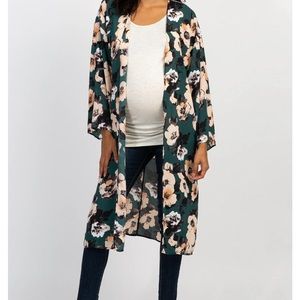 Brand new with tags PinkBlush Green Floral Print Chiffon Long Maternity Cover Up